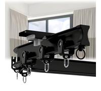 Binario per Tende da soffitto Flessibile Regolabile da 16,4 Piedi - Sistema di aste divisorie per Tende, Binario di Montaggio a soffitto Nero per la separazione degli spazi e l'arredamento d