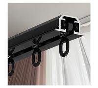 Binario per Tende da soffitto preassemblato Nero - Binario Singolo Nascosto da 8 a 31 Piedi per Soggiorno e Ospedale, Facile da installare, Durevole, Funzionamento Fluido, Design Elegante, s