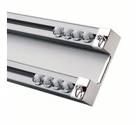 Binario per Tende da Soffitto Resistente da 1 a 6 m, Bastoni per Tende Doppio Binario Montato a Soffitto Bastone per Tende in Alluminio per Divisorio(Color:A,Size:1.4m)