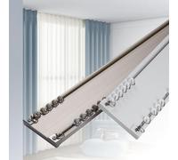 Binario per Tende da Soffitto Resistente da 100cm a 150cm, Bastoni per Tende Doppio Binario Montato a Soffitto Bastone per Tende in Alluminio per Divisorio(Colore: Champagne, Dimensioni: 100 cm)