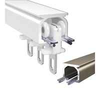 Binario per tende da soffitto, resistente, per camere da letto e finestre a golfo, in metallo, 1 strato, bianco, 2,3 m