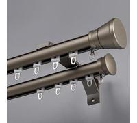 Binario per Tende Doppio Binario per Tende Montaggio A Parete, Palo Decorativo per Tende per Finestre A Bovindo con Kit Completi, Tende da Soggiorno per Balcone di Casa Asta Doppi Binari in