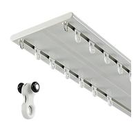 Binario Per Tende Doppio, Binario Tenda Soffitto In Alluminio Ultrasottile Da Soffitto Per Tende Trasparenti E Oscuranti, Facile Installazione Per Casa, Ufficio, Hotel(Bianco,230cm/7.6ft(2*115cm))