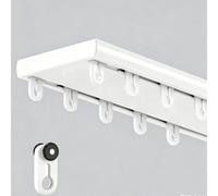 Binario Per Tende Doppio Da Soffitto Alluminio Tringle Scorrevole Per Separazione Spazi Guida Lineare Con Fori Preforati Installazione Semplice Per Camera Letto Ufficio Hotel(White,5.8m/19ft)