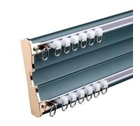Binario per Tende Doppio da Soffitto, Riloga Scorritenda In Alluminio, Binari per Tende da Controsoffitto per Soggiorno Camera da Letto Sala da Pranzo Cucina(BLUE,240cm/7.8ft)