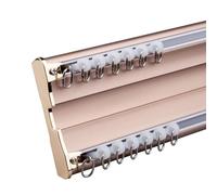 Binario per Tende Doppio da Soffitto, Riloga Scorritenda In Alluminio, Binari per Tende da Controsoffitto per Soggiorno Camera da Letto Sala da Pranzo Cucina(METALLIC,120cm/3.9ft)