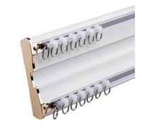 Binario per Tende Doppio da Soffitto, Riloga Scorritenda In Alluminio, Binari per Tende da Controsoffitto per Soggiorno Camera da Letto Sala da Pranzo Cucina(White,120cm/3.9ft)