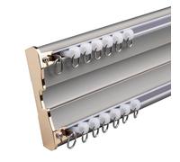 Binario per Tende Doppio da Soffitto, Riloga Scorritenda In Alluminio, Binari per Tende da Controsoffitto per Soggiorno Camera da Letto Sala da Pranzo Cucina(GRAY,600cm/19.7ft)