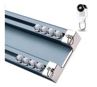 Binario per tende doppio in alluminio, Binari personalizzabile per soggiorno 60/120/180/250/350/460/500/680cm, Binari Tende soffitto for Interno/Esterno Scorrevoli Kit Binario(Blue,2.2m(7.2ft))