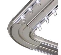Binario per tende doppio, Resistente Scorrevole silenzioso Sistema a due file di binari Montaggio a soffitto, per la privacy in ambienti aperti Divisorio per ambienti Facile da installare(Gray,90 corn