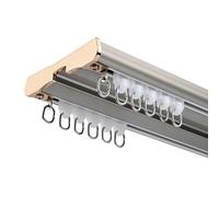 Binario per tende doppio, Resistente Scorrevole silenzioso Sistema a due file di binari Montaggio a soffitto, per la privacy in ambienti aperti Divisorio per ambienti Facile da installare(Gray,2.2m(7.