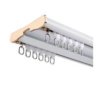 Binario per tende doppio, Resistente Scorrevole silenzioso Sistema a due file di binari Montaggio a soffitto, per la privacy in ambienti aperti Divisorio per ambienti Facile da installare(White,1.2m(3