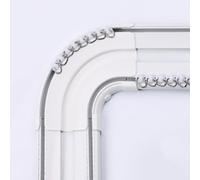 Binario per tende doppio, Resistente Scorrevole silenzioso Sistema a due file di binari Montaggio a soffitto, per la privacy in ambienti aperti Divisorio per ambienti Facile da installare(White,90 cor