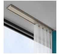 Binario per tende doppio, ultra sottile e minimalista, in alluminio, da soffitto, silenzioso, adatto per spazi da 1 a 6 m (oro, 1,60 m)