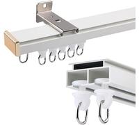 Binario per Tende Dritto da Soffitto a 2 Binari per Tende, Divisori per Camere Sistema di Binari per Tende per Montaggio a Soffitto o a Parete Pali per Tende Scorrevoli per Soggiorno Privacy