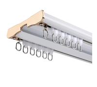 Binario per tende in alluminio a 2 strati, antiruggine, set completo con accessori, facile da installare, bianco, 290 cm, ideale per tende trasparenti e tendaggi