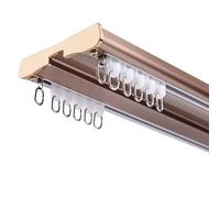 Binario per tende in alluminio a 2 strati, set completo con accessori, facile installazione, antiruggine, 270 cm, asta per tendaggi rosa per tende per finestre