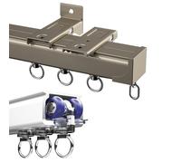 Binario per tende in alluminio da 600 cm, insonorizzato, con montaggio a soffitto e parete, binario per tenda scorrevole, accessori completi inclusi per una maggiore privacy e riduzione del rumore