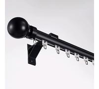 Binario per tende in alluminio, montaggio a parete a 1 strato, per tende scorrevoli e tende, 4,4 m, set completo con accessori per divisori