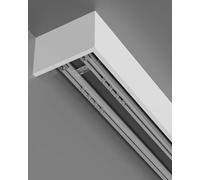 Binario per tende in lega di alluminio bianco, sistema di binari per tende per camera da letto con rulli silenziosi, montaggio a soffitto/parete, doppi binari e mantovana per tende su Amazon