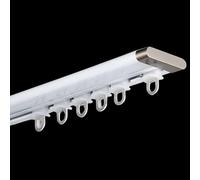 Binario per tende in lega di alluminio, Binario for tenda invisibile ultrasottile da 6,0 mm, montaggio superiore tramite trapano, bianco champagne, diverse misure(White,2.0m/6.6ft)