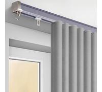 Binario per tende in lega di alluminio, Binario for tende in alluminio da soffitto e da parete for divisorio di ambienti, in bianco e grigio, da 1 a 5 m(Gray-wall,4m/13.1ft)