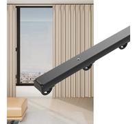 Binario Per Tende In Lega Di Alluminio Ultrasottile, Set Di Aste Per Tende Da Soffitto, Silenzioso E Facile Da Installare, Finestra Con Apertura Verso L'interno(Nero,180cm(2 * 90cm))