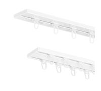 Binario per tende MDEKOR 150 cm in alluminio con staffe in metallo per montaggio a soffitto utilizzabile su entrambi i lati singolo o doppio binario con pattini e ganci set completo