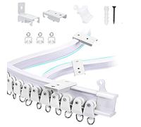 Binario per tende per finestre in lega, flessibile, pieghevole, dritto e curvo, per finestre a forma di L, tende da doccia, divisorio, accessori di montaggio fai da te inclusi