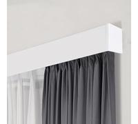 Binario per Tende Scatola per Binari per Tende con Supporto a Parete, Binario per Tende di Lunghezza Personalizzata con Mantovana, Doppi Binari per Tende Scorrevoli Silenziosi per Soggiorno(White,280c