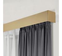 Binario per Tende Scatola per Binari per Tende con Supporto a Parete, Binario per Tende di Lunghezza Personalizzata con Mantovana, Doppi Binari per Tende Scorrevoli Silenziosi per Soggiorno(Gold,130cm