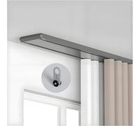 Binario per tende silenzioso a doppio binario in alluminio per soggiorno e camera da letto Binario per tende 5,7 m, colore grigio, facile installazione