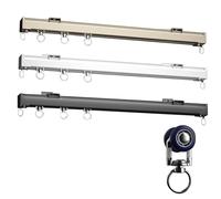 Binario per Tende Silenzioso da Parete - Binario Dritto in Alluminio per Uno Scorrimento Fluido, Ideale per finestre e divisori, Montaggio a soffitto, Perfetto per Il Soggiorno (Colore: bian