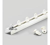 Binario per Tende Ultrasottile in Alluminio per Soffitto/Parete - Set di Binari per Stanze/divisori/soffitti - Scorrimento Fluido/Silenzio/Facile da Installare(White-A,210cm(2 * 105cm))