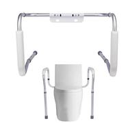 Binario per WC per anziani - guida di sicurezza regolabile per bagno, guida per WC | Telaio di supporto in metallo robusto, maniglie antiscivolo, facile da installare, ideale per