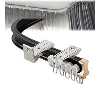 Binario pieghevole per balconi e baie, aste curve e dritte in alluminio con cursori L-S e U-S Silenziosi Puleggia Runners - Versatile Home Solut