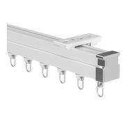 Binario pieghevole per tende da soffitto, con rulli silenziosi, resistente, montaggio a parete, per camper e casa, 180 cm, aste divisorie bianche