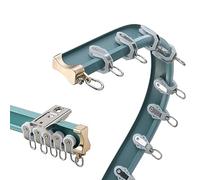 Binario pieghevole per tende - Montaggio a soffitto e parete, binari dritti e curvi con rulli silenziosi e ferramenta per finestre a golfo, divisori per camper, tende da doccia