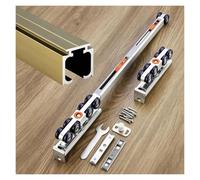 Binario Porta Scorrevole Alluminio Con Soft Close E Rulli | Kit Guida 1/1.2/1.5/2/3/4m Con Rulli Silenziosi, Montaggio Superiore O Laterale Per Porte Armadio E Scorrevoli