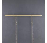 Binario Quadri Sistema di Sospensione per Quadri da Interno con Asta in Ottone, Kit per Appendere Foto Parete Catene e Ganci(135cm/53.1in/4.4ft)