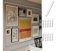 Binario Quadri Sistema per Appendere Quadri Multipli con 2-10 Cavi, Binario per Appendere Quadri Regolabile e Silenzioso, Supporto Esporre Opere d'arte a Parete(4pcs-9.8'/3mCab,48"/122cmTrk)