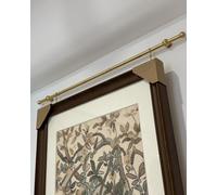 Binario Quadri Sospensione per Quadri con Barra in Ottone, Catena e Ganci, Kit Espositivo per Specchi Grandi Dimensioni, per Pareti in Cartongesso Cemento, Filo(55INCH/140cm/4.6FT)