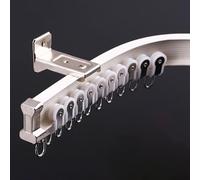 Binario regolabile per tenda da soffitto, asta flessibile da 2,4 m, per divisori, in alluminio, per soggiorno, camper, doccia, bianco, 4 m