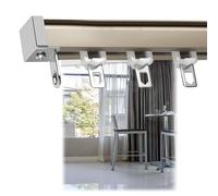 Binario regolabile per tende da soffitto in alluminio per tende da doccia 50 600 cm, facile da installare, guida scorrevole a parete con rulli per la privacy e la decorazione domestica.