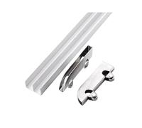 Binario Scorrevole for vetrina - Binari in Alluminio a Doppio Canale for Ante in Acrilico/Vetro da 5-8 mm, Guida a scanalatura Mountain con rulli Anti-Salto(78.7in/200cm)