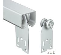 Binario Scorrevole Monorotaia in Ferro Zincato per Teloni, 3 x 2,95 cm Completo Scorrevoli, Personalizzabile, Sistema di Scorrimento con Binario Guida per Telo Scorrevole per Pergola (L. 200CM)