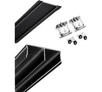 Binario scorrevole nascosto in alluminio per porta scorrevole con doppia puleggia silenziosa, multicolore, facile installazione fai da te per armadio e armadio, sistema di scorrimento fluido