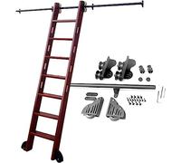 binario scorrevole per scale, 3. 3Ft-20Ft Scala mobile a tubo tondo in acciaio nero con binario(10ft/300cm Track Kit)