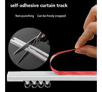 Binario scorrevole per tende autoadesive senza punzonatura Accessorio per decorazioni per finestre di casa con montaggio laterale su pista nano silenziosa