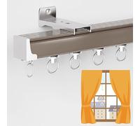 Binario scorrevole per tende resistente, montaggio a soffitto o a parete, in alluminio, per divisorio, 1,2 m (colore champagne), soluzione durevole ed elegante